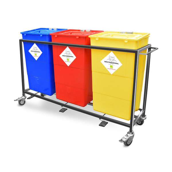 2 Bins Waste Segregation Trolleys (Mild Steel) - 60 Ltr